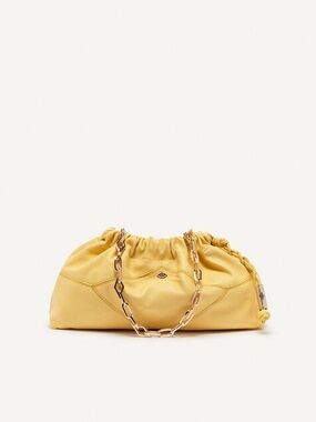 Ba&sh June mini leather gold hardware butter yellow purse